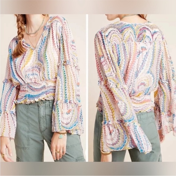 Anthropology Maeve Jessa Peasant Blouse NWT Small NWT - Picture 2 of 13